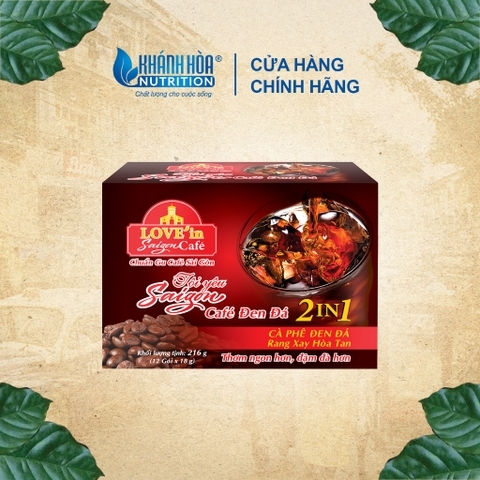 [COMBO 3 Hộp - 36 Gói] Cà Phê Đen Đá Rang Xay Hòa Tan 2IN1 LOVE’IN SAIGON CAFE - Khánh Hòa Nutrifoods