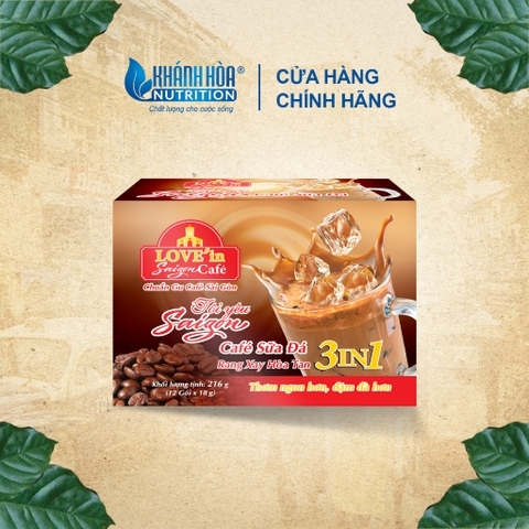 [COMBO 3 HỘP - 36 GÓI] Cà Phê Sữa Rang Xay Hòa Tan 3IN1 LOVE’IN SAIGON CAFE - Khánh Hòa NutriFoods