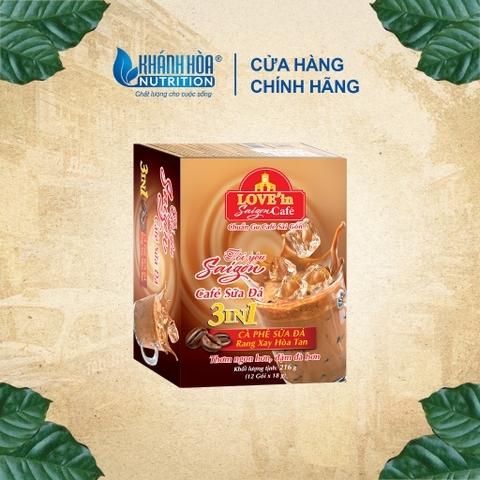 [COMBO 3 HỘP - 36 GÓI] Cà Phê Sữa Rang Xay Hòa Tan 3IN1 LOVE’IN SAIGON CAFE - Khánh Hòa NutriFoods