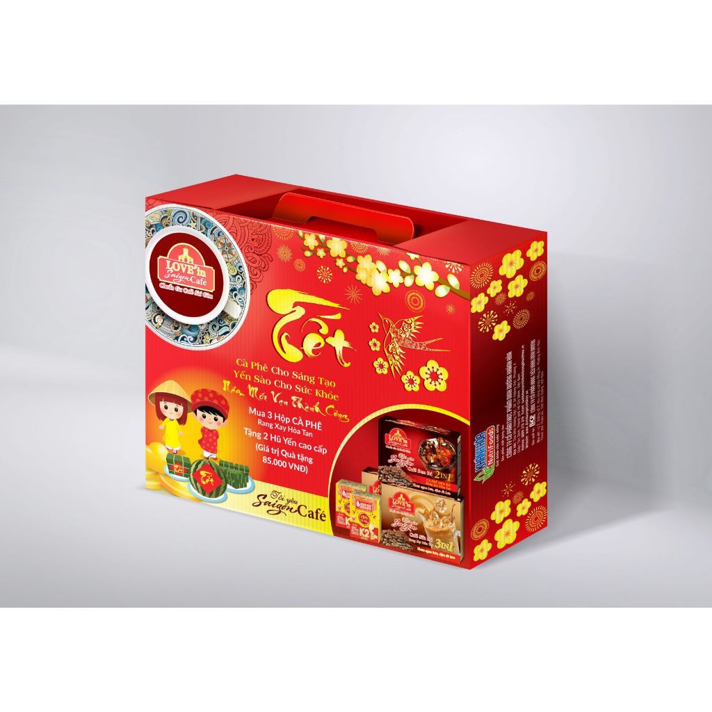 Hộp Quà Love'in Sài Gòn Cà phê ( 3 Hộp Cafe - Tặng 2 lọ Yến 18% 70ml)