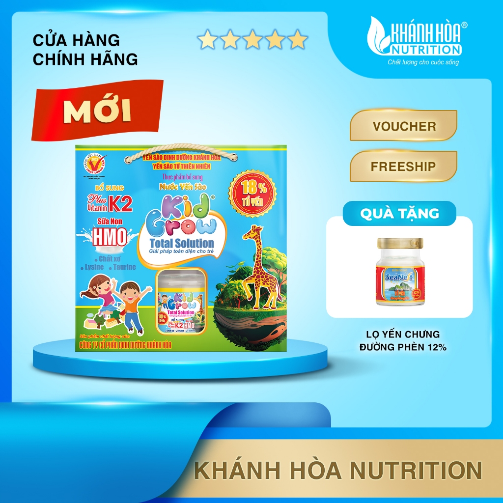 Block Nước Yến Cho Bé Kidgrow Total Solution 18% Tổ Yến - Block 6 Lọ x 70ml
