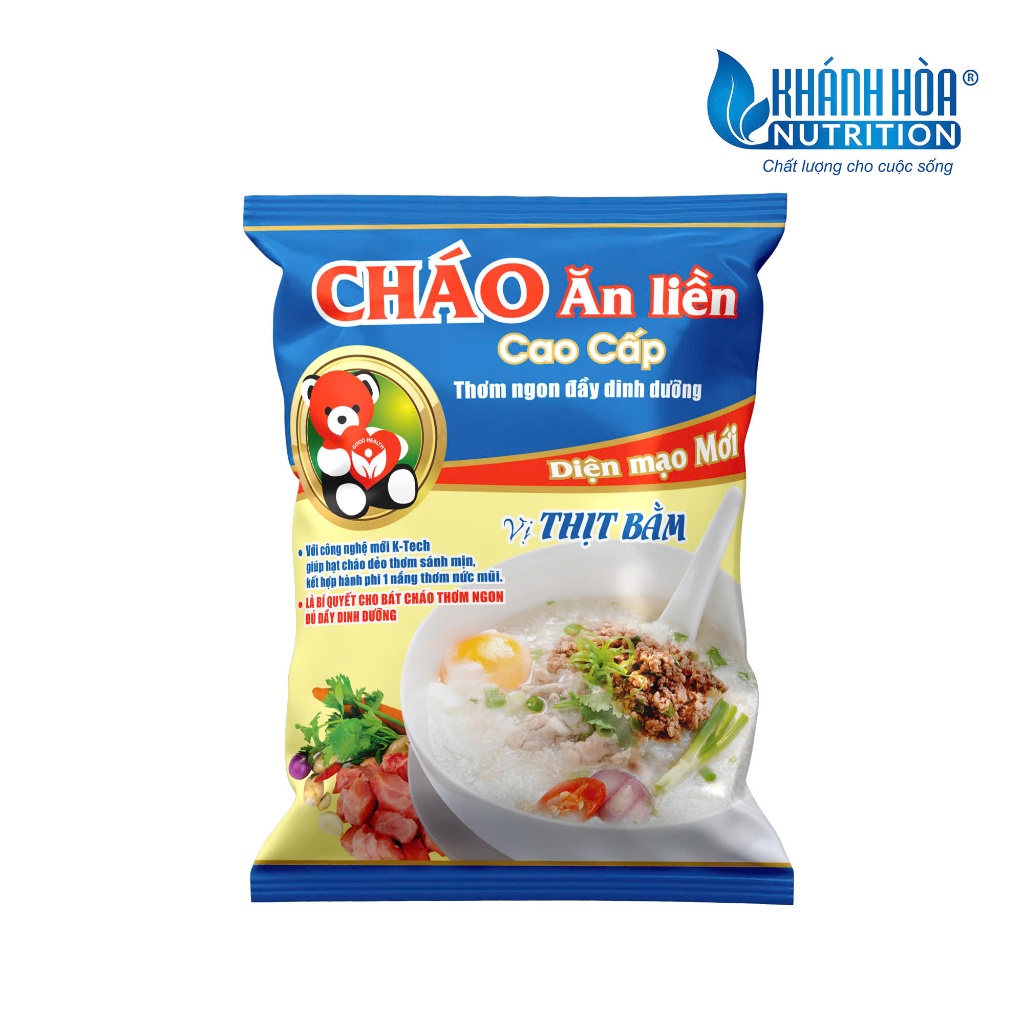 Cháo Ăn Liền Vị Thịt Bằm - Khánh Hòa Nutrition (Thùng 44 gói x 50g)