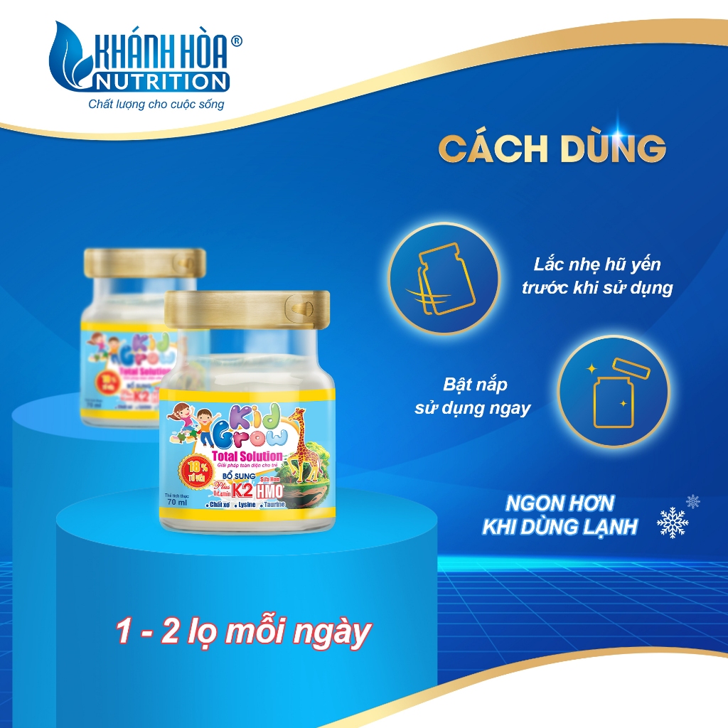 Nước Yến Sào Cho Bé Kidgrow 18% Tổ yến Total Solution - Lọ 70ml