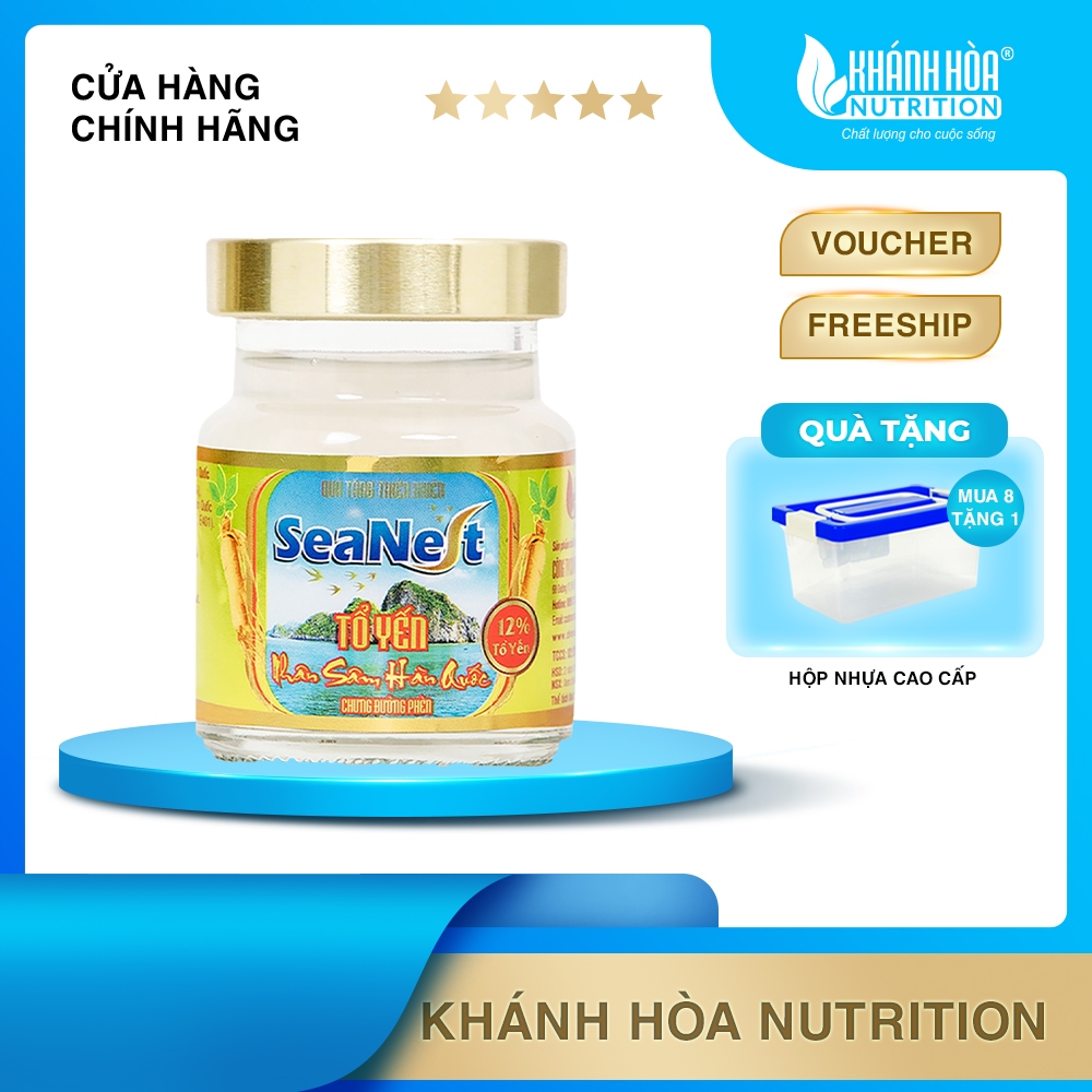 Nước Yến Sào 12% Tổ Yến Chưng Nhân Sâm Hàn Quốc - Khánh Hòa Nutrition - Lọ 70 ML