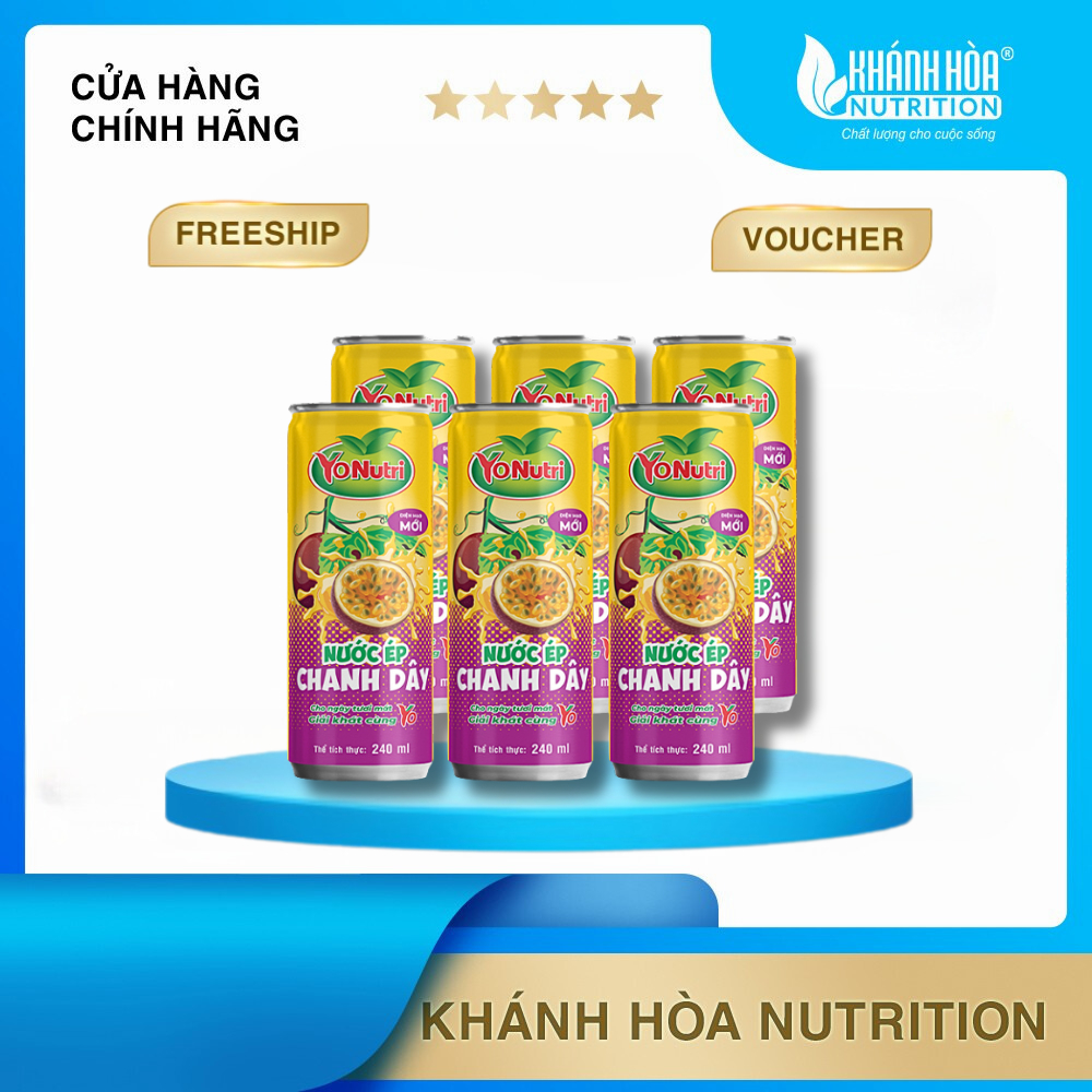 Khay 24 Lon Nước Ép Chanh Dây YoNutri -  24 lon x 240ml