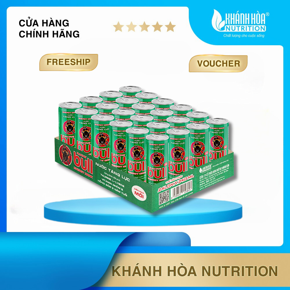 Khay 24 lon Nước Tăng Lực Racing Bull-  24 Lon x 240ml