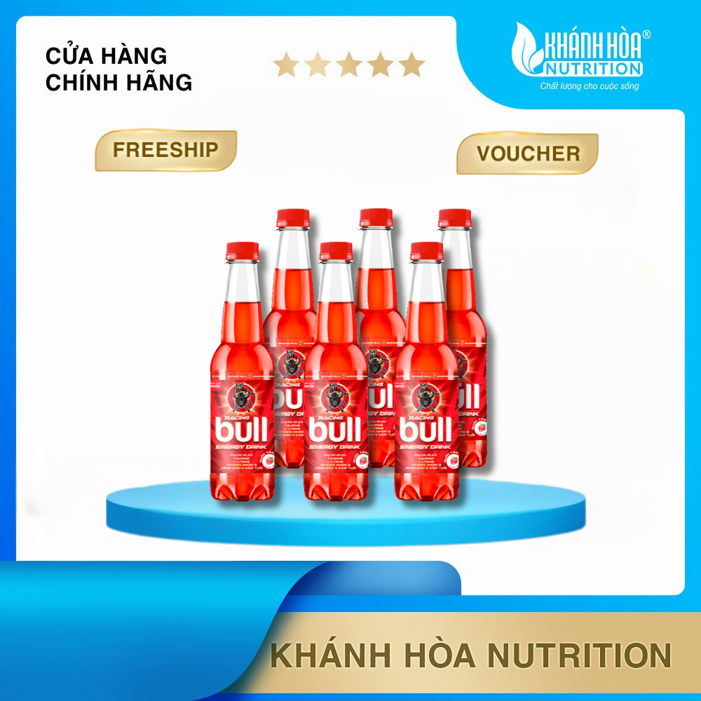 Thùng 24 Chai Nước Tăng Lực Racing Bull Vị Dâu - 24 Chai x 330ml