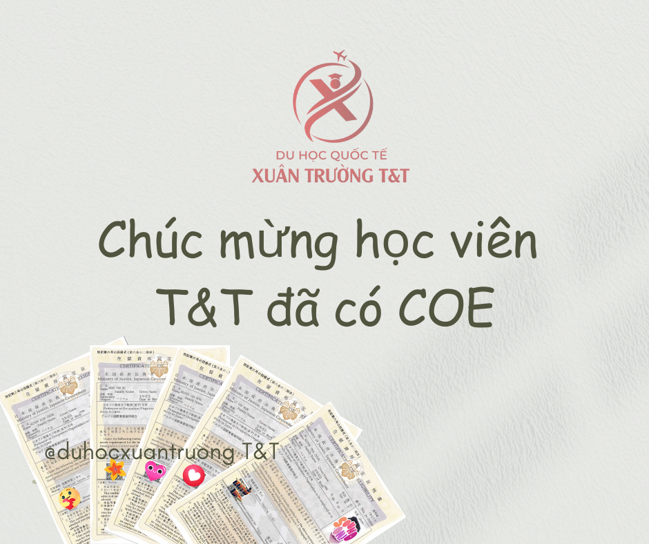 Chúc mừng Gần 30 học viên của Xuân Trường T&T đã chính thức nhận được COE