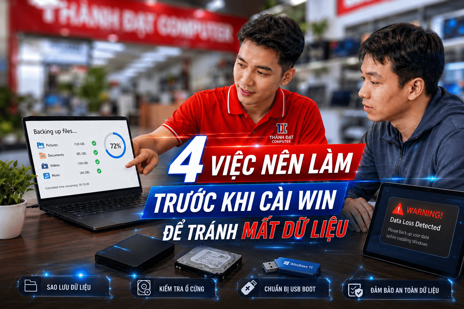 4 Việc Nên Làm Trước Khi Cài Win Để Tránh Mất Dữ Liệu