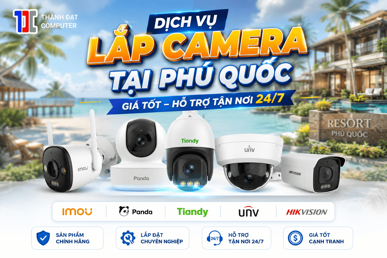Dịch Vụ Lắp Camera Tại Phú Quốc Giá Tốt, Hỗ Trợ Tận Nơi 24/7