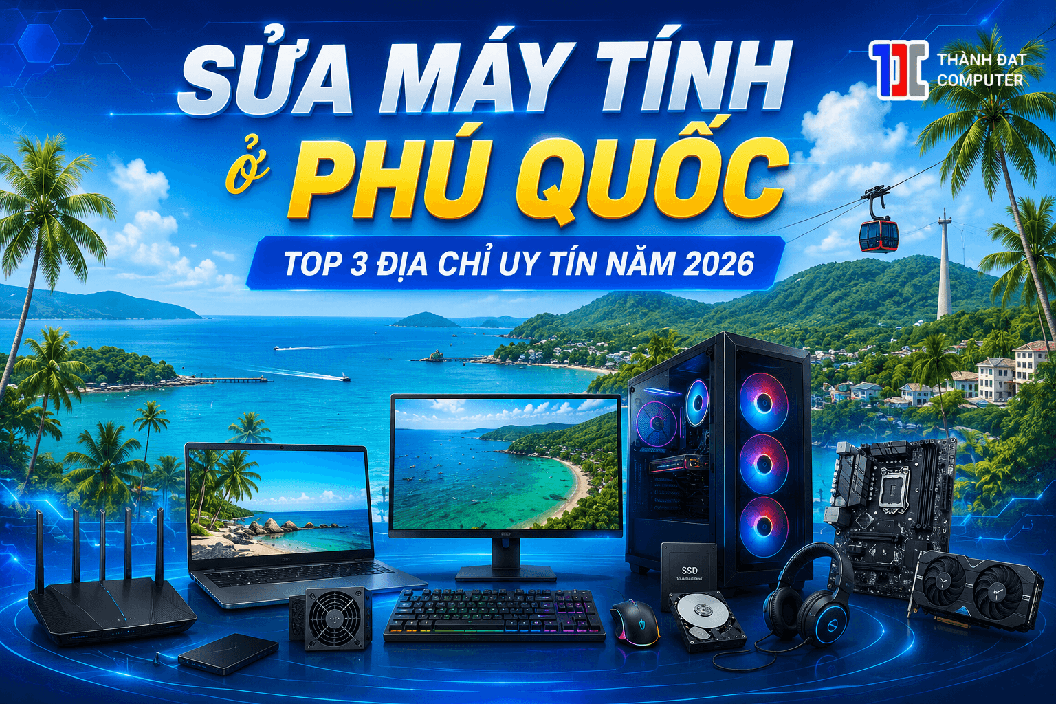 Sửa máy tính ở Phú Quốc: Top 3 địa chỉ uy tín năm 2026