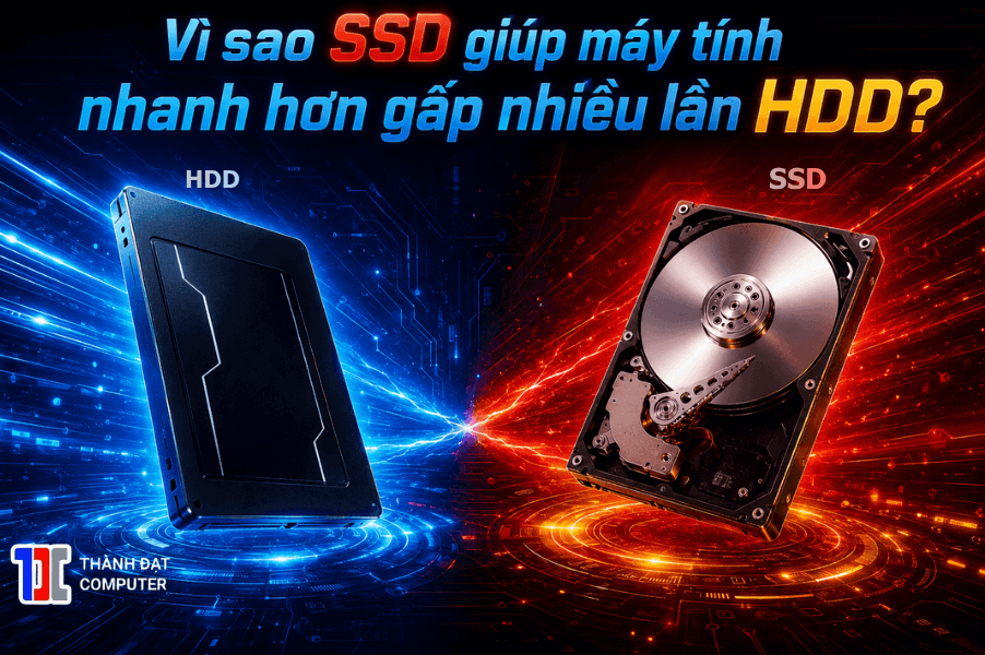 SSD khác gì HDD? Vì sao SSD giúp máy tính nhanh hơn