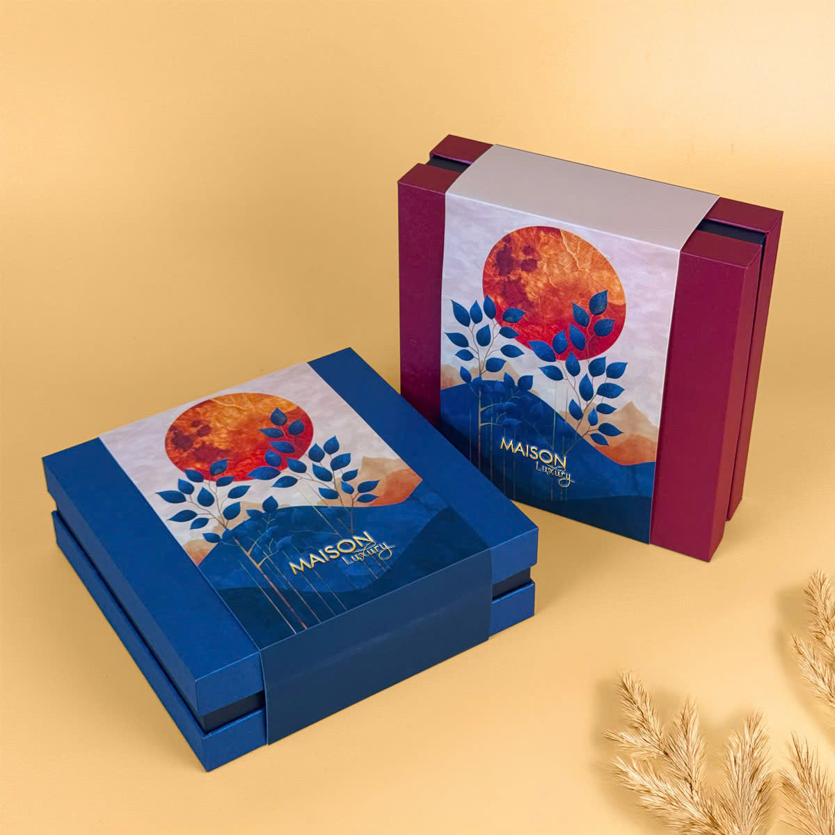 Hộp Bánh Trung Thu In Logo Của Maison Luxury