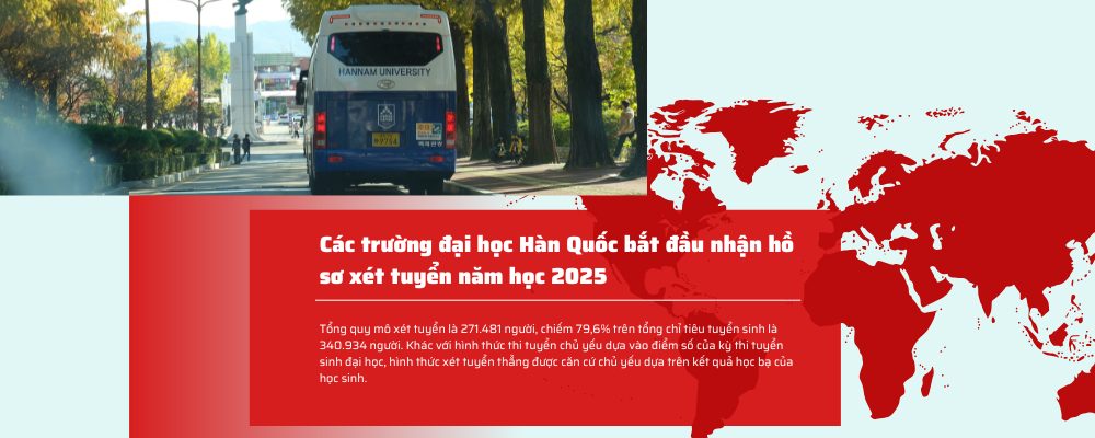 CÁC TRƯỜNG ĐẠI HỌC HÀN QUỐC BẮT ĐẦU NHẬN HỒ SƠ XÉT TUYỂN NĂM HỌC 2025