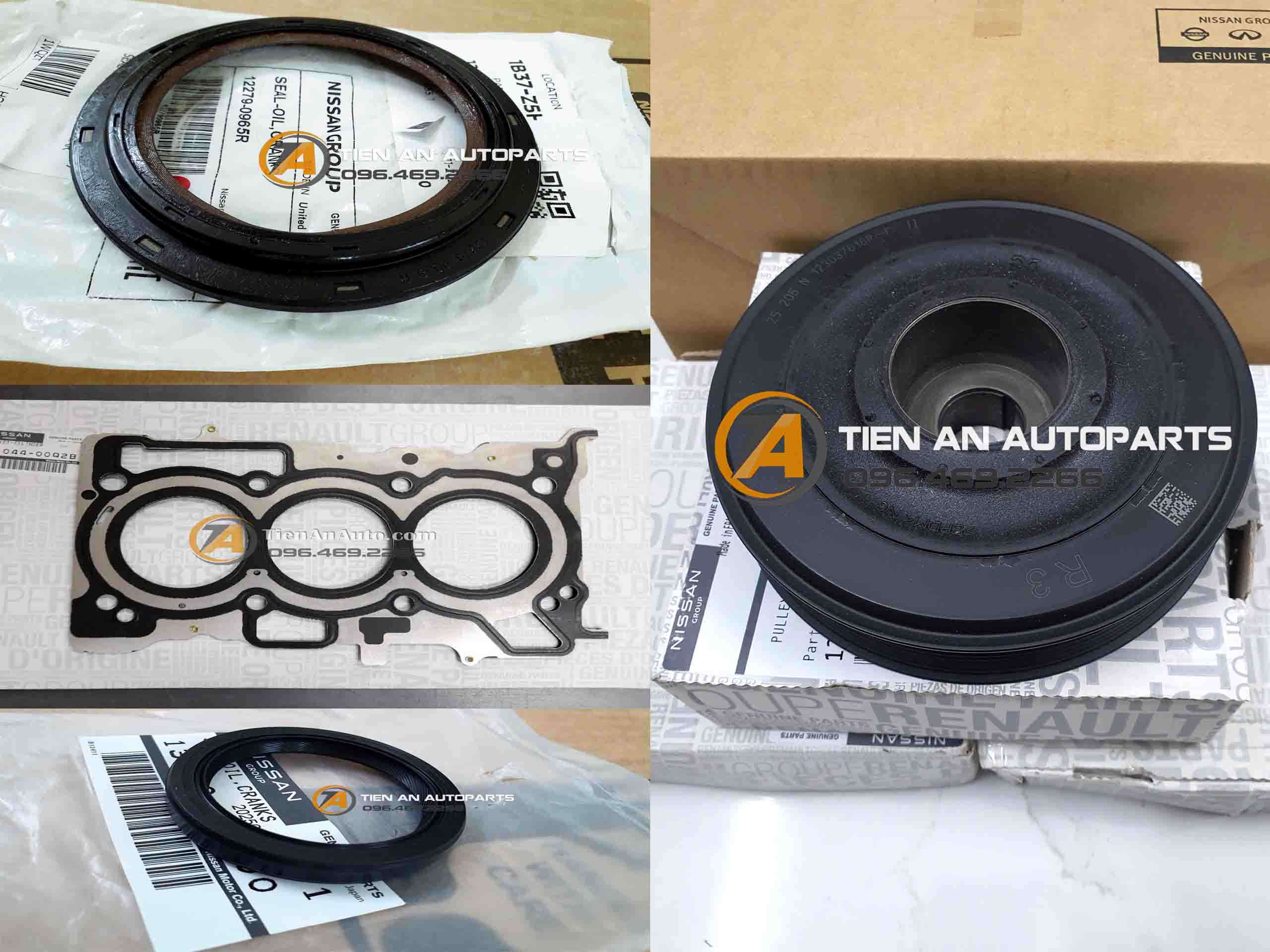 Combo Phụ Tùng Động Cơ Nissan Almera | Puly Trục Cơ – Phớt Trục Cơ – Gioăng Mặt Máy | Phụ Tùng Ô Tô Tiến An