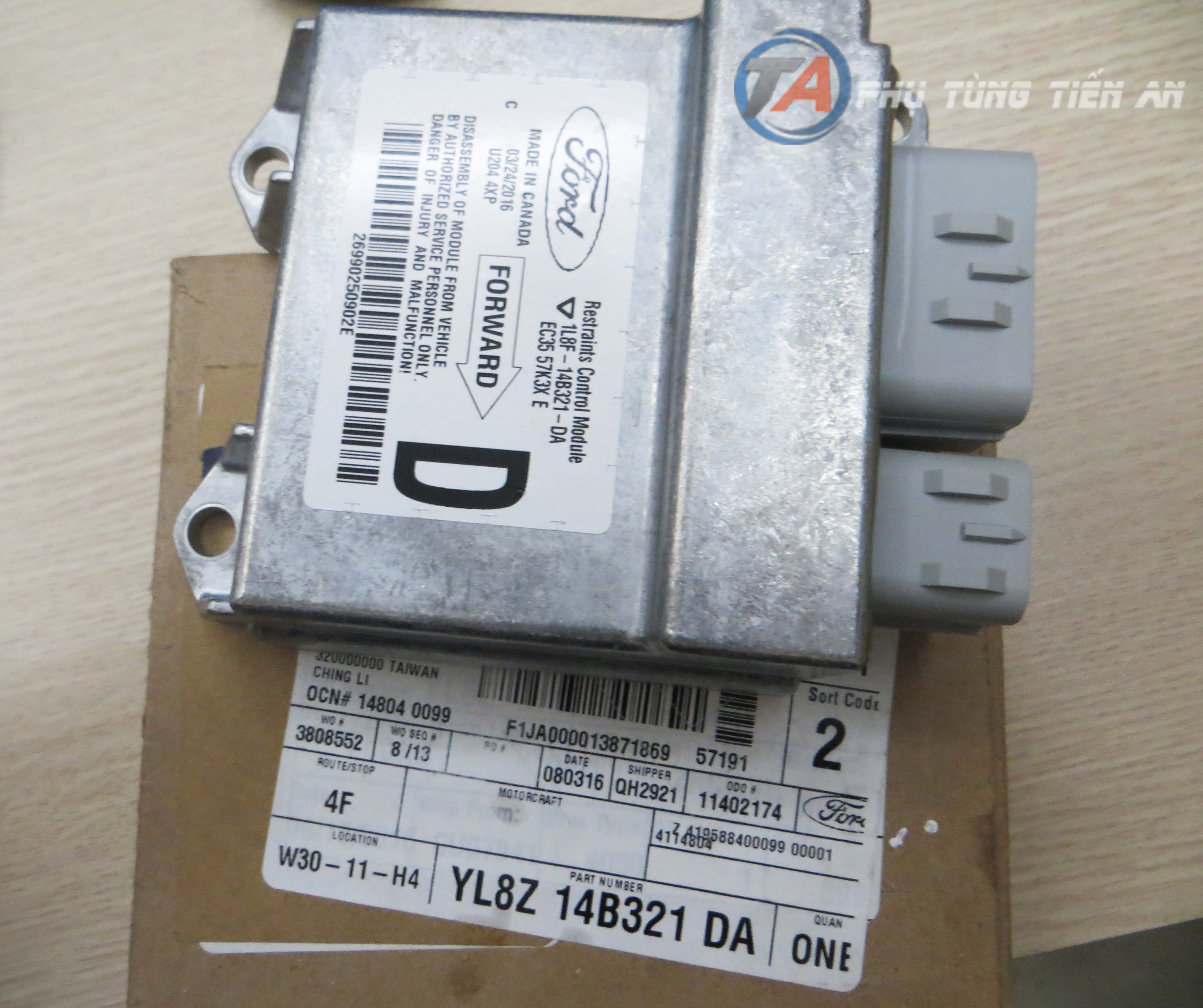 Hộp điều khiển túi khí Ford Escape-YL8Z14B321DA | Phụ Tùng Ô tô Tiến An - 0964692266