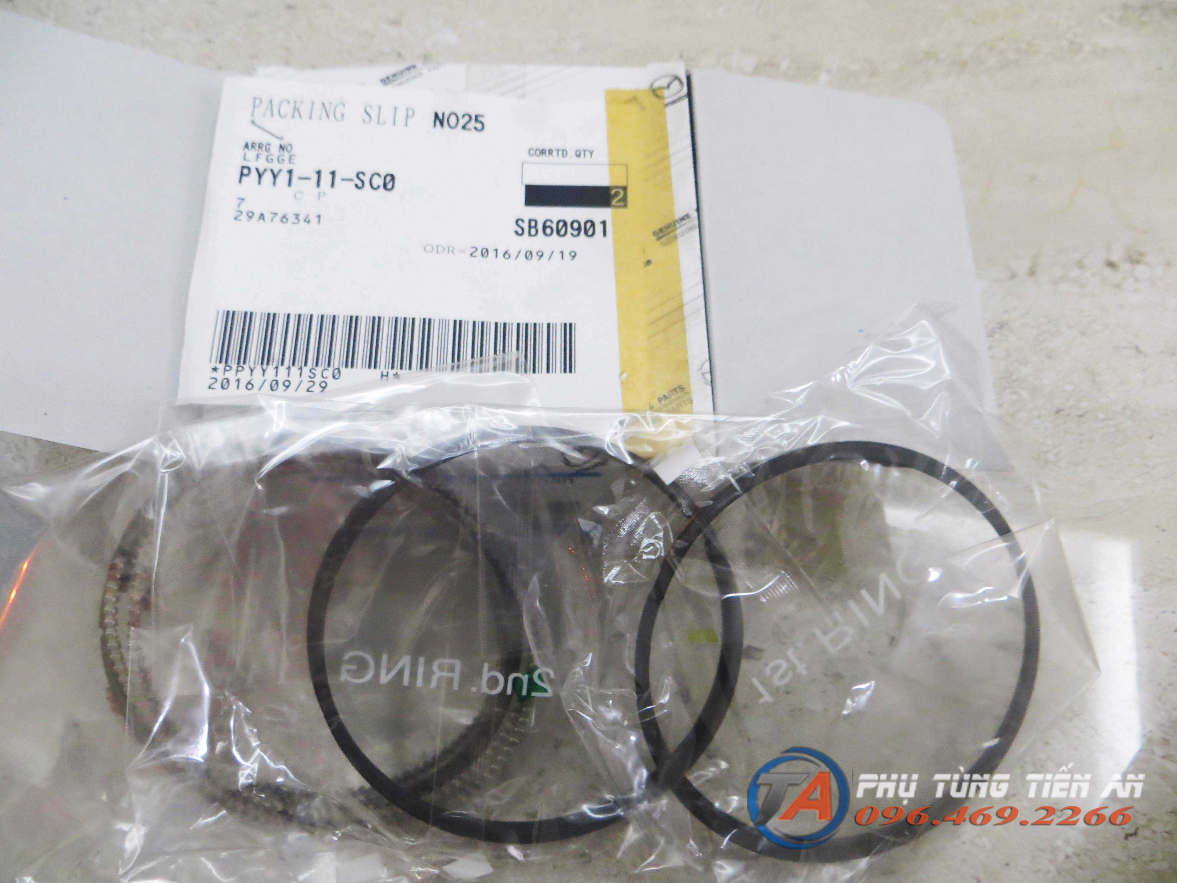 Bộ xéc măng Mazda 6, Mazda CX5 (máy 2.5) - MSP: PYY111SC0 | Phụ tùng ô tô Tiến An - 0964692266