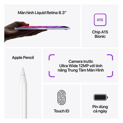 iPad mini 6 8.3" Wi-Fi - Chính hãng Apple Việt Nam