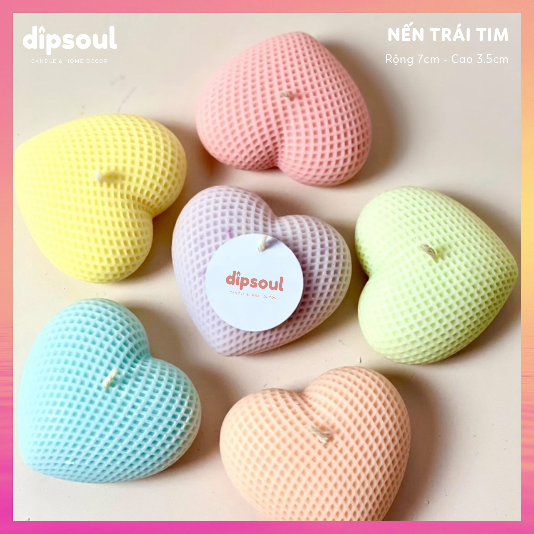 Nến thơm trái tim lưới