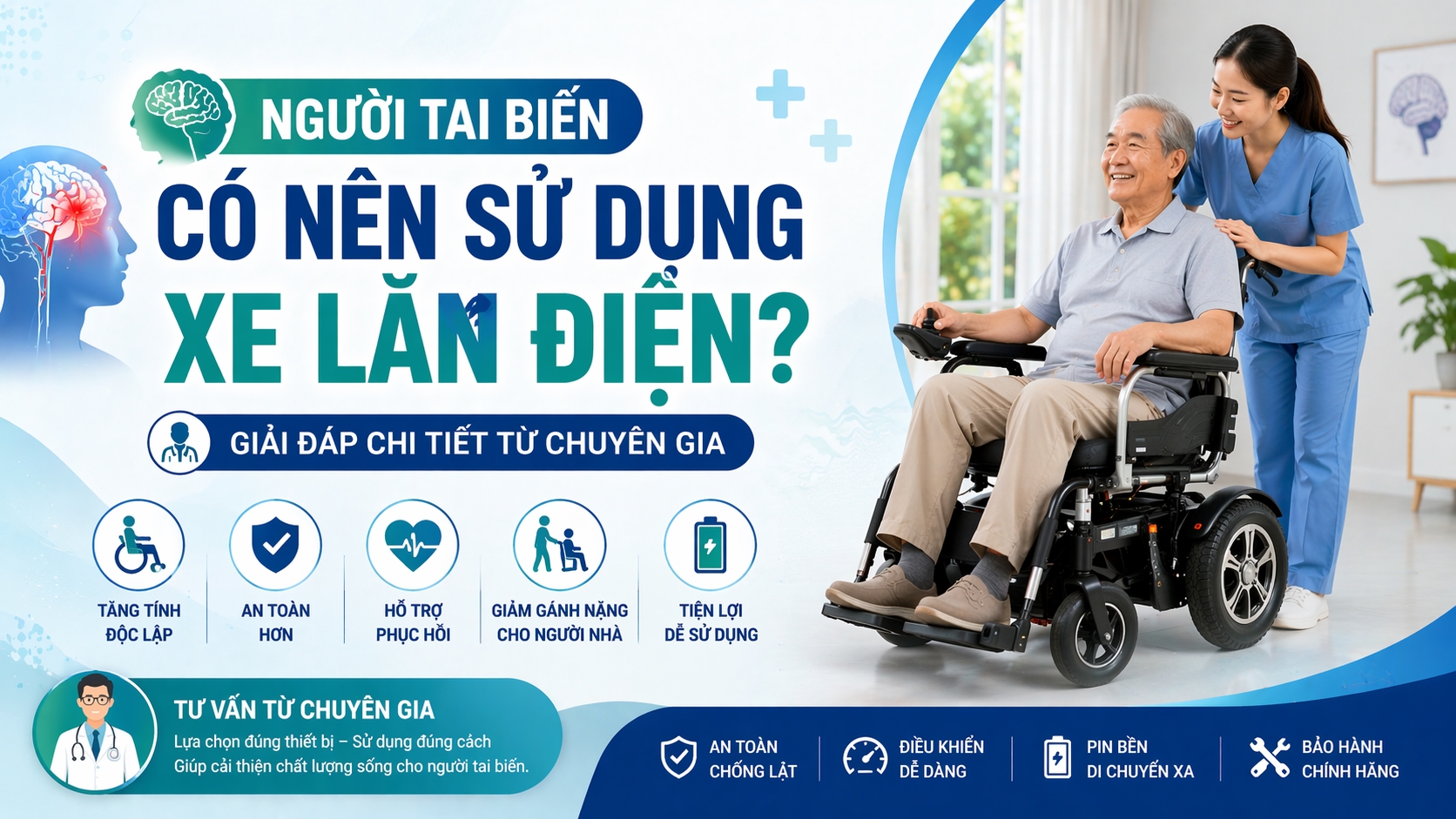 Người Tai Biến Có Nên Sử Dụng Xe Lăn Điện? Giải Đáp Chi Tiết Từ Chuyên Gia