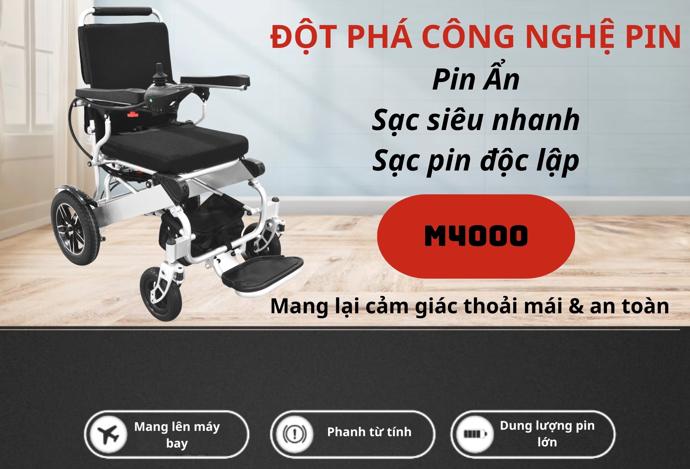 Xe Lăn Điện Ngả Nằm M4000