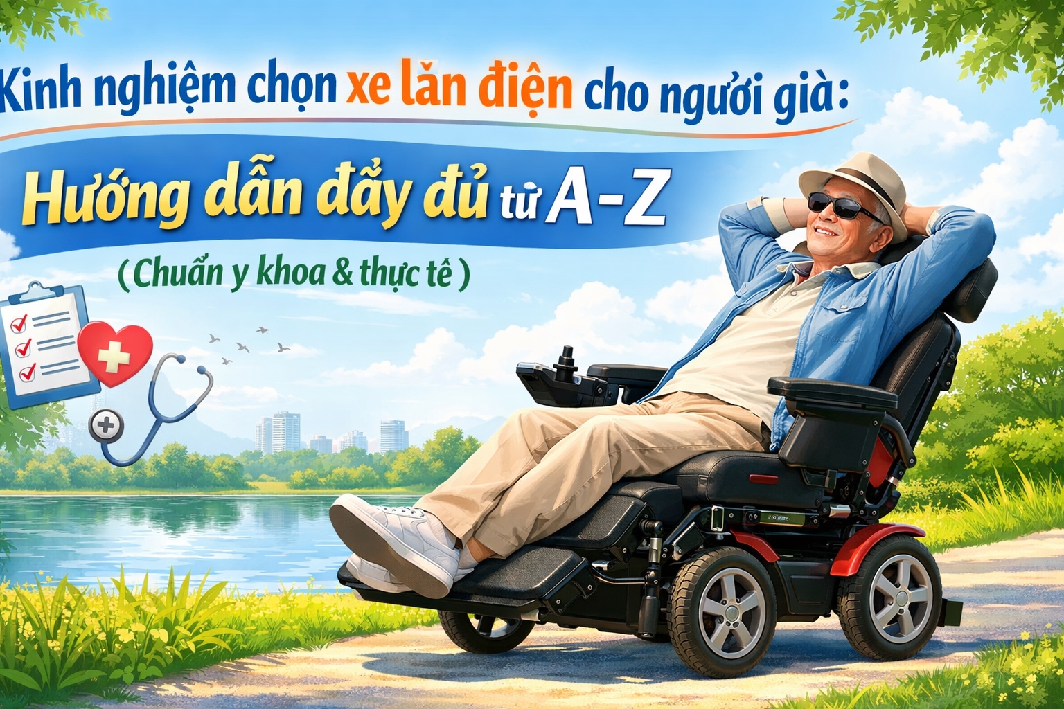 Kinh Nghiệm Chọn Xe Lăn Điện Cho Người Già: Hướng Dẫn Đầy Đủ Từ A–Z (Chuẩn Y Khoa & thực tế)