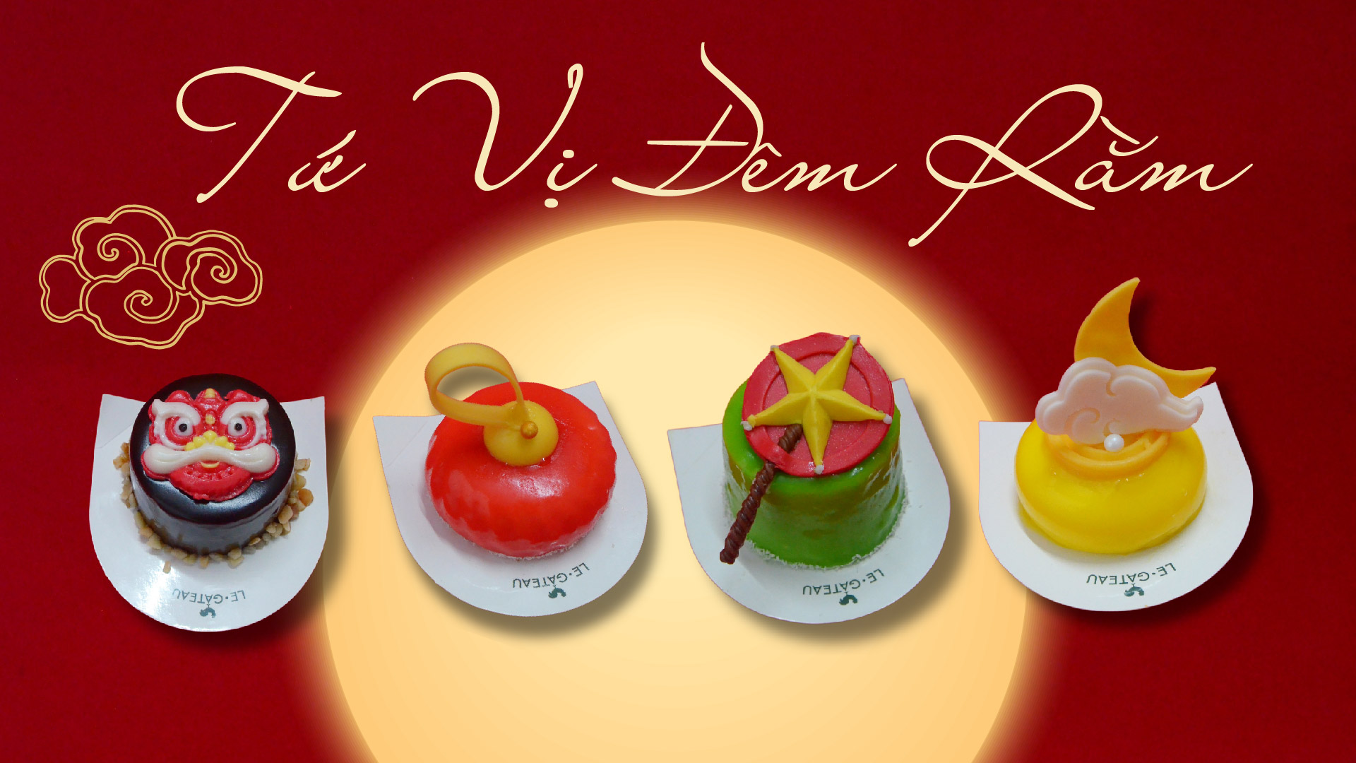 Tứ vị đêm rằm - Set bánh trung thu hiện đại