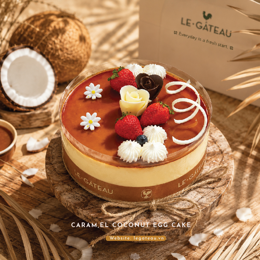 Bánh Caramel trứng dừa