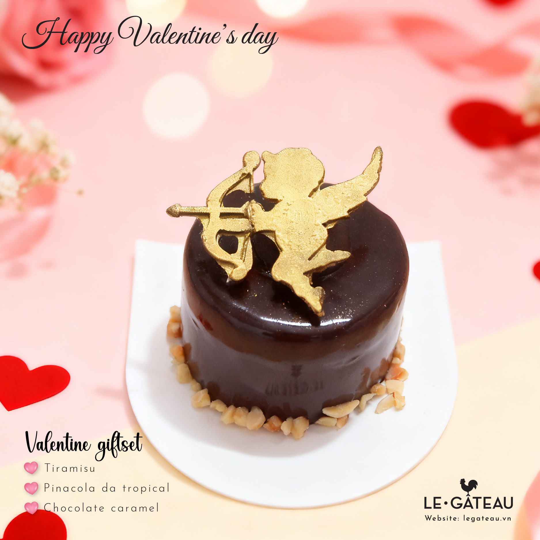 Bánh chocolate caramel (valentine)