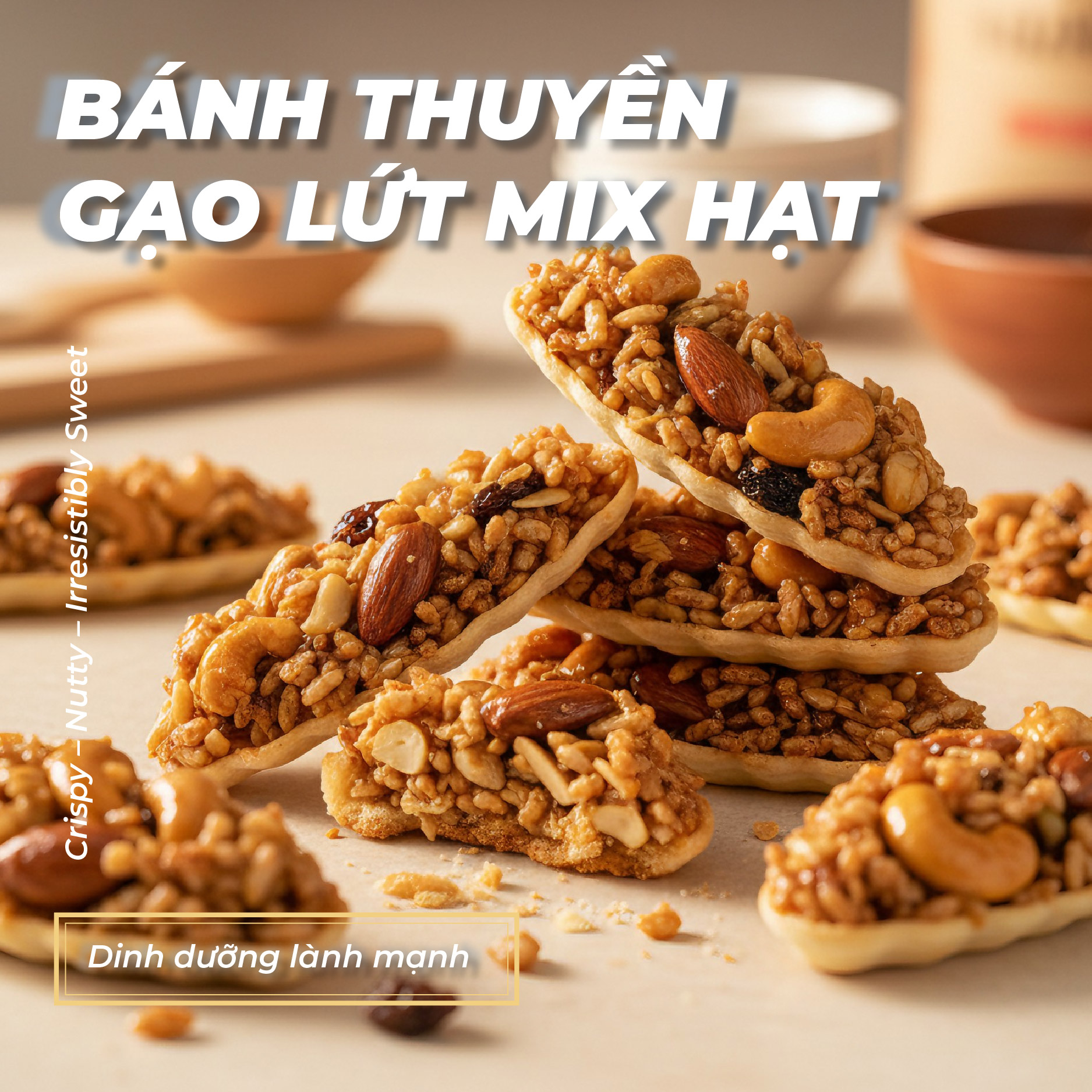 Bánh thuyền gạo lứt mix hạt