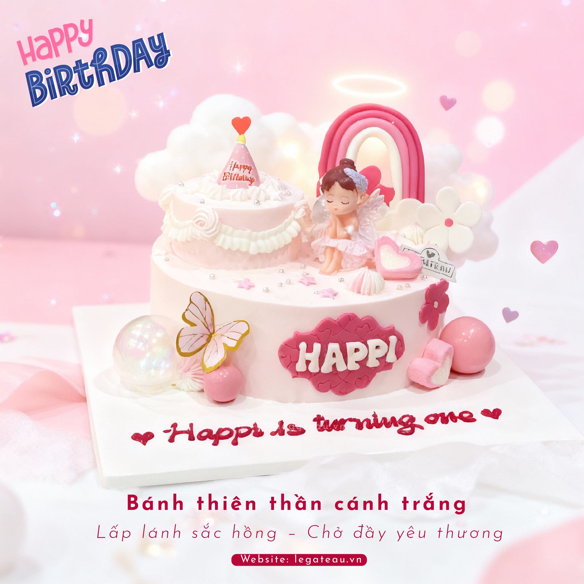 Bánh kem thiên thần cánh trắng 2