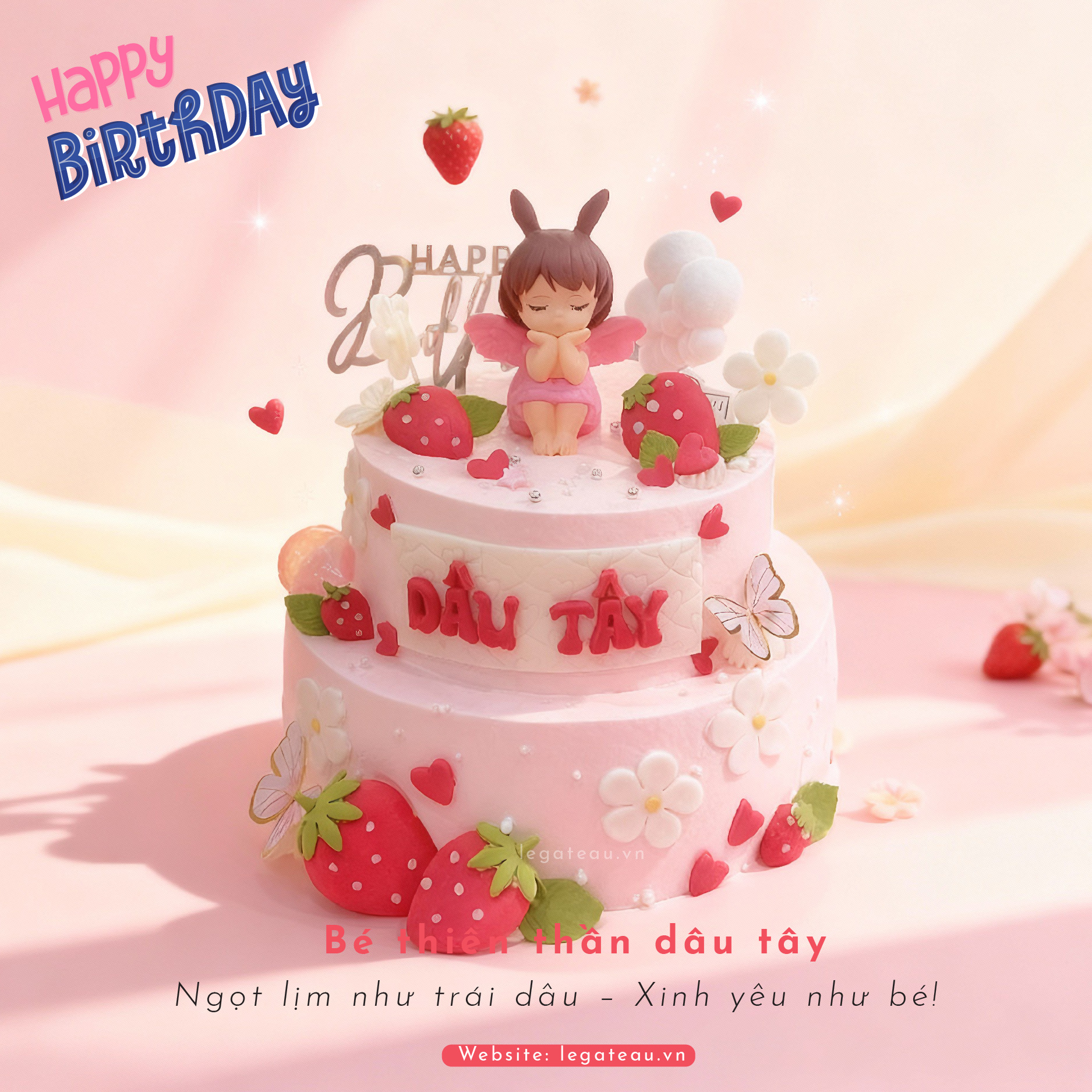 Bánh thiên thần dâu tây