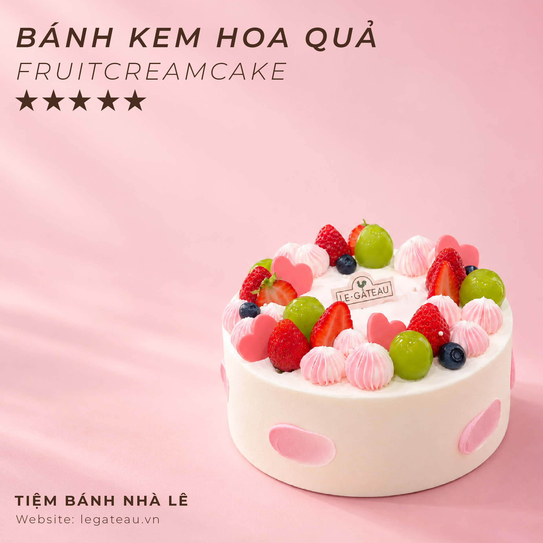 Bánh kem hoa quả tươi