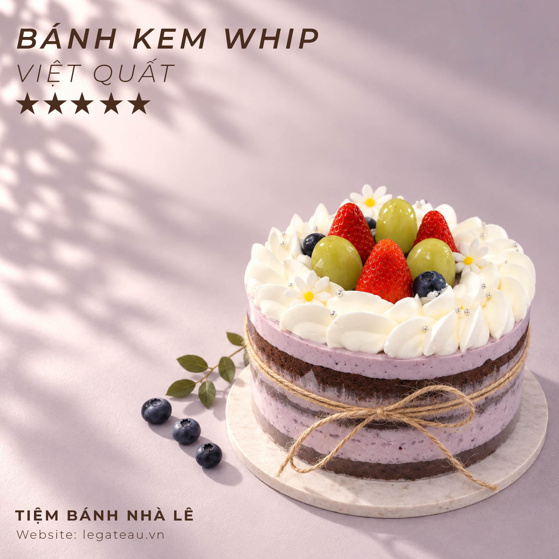 Bánh kem whip Việt Quất
