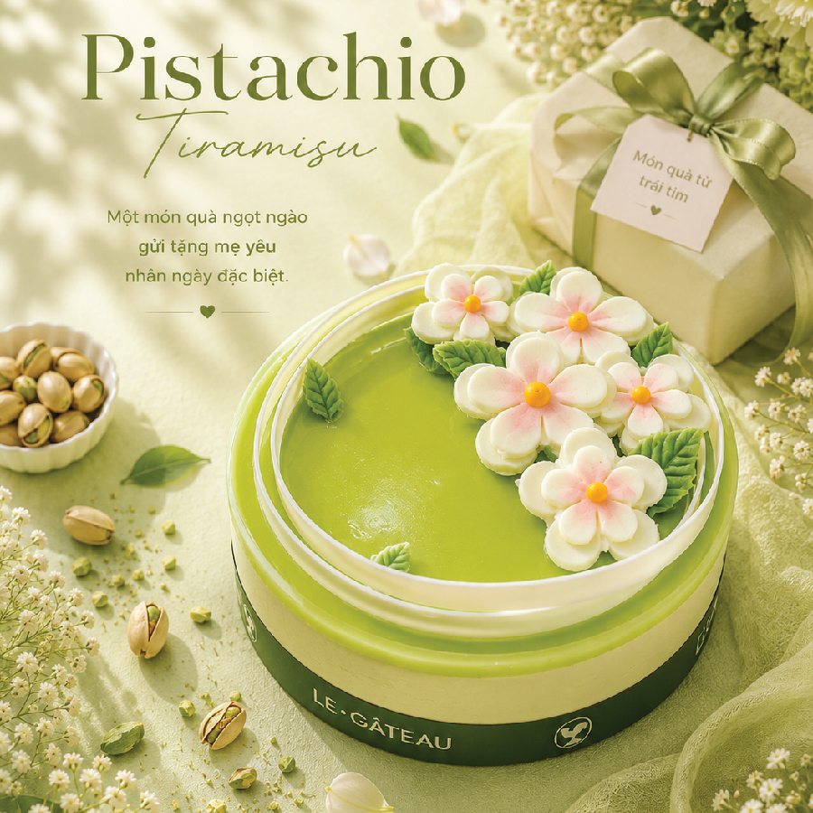 Bánh tiramisu pistachio