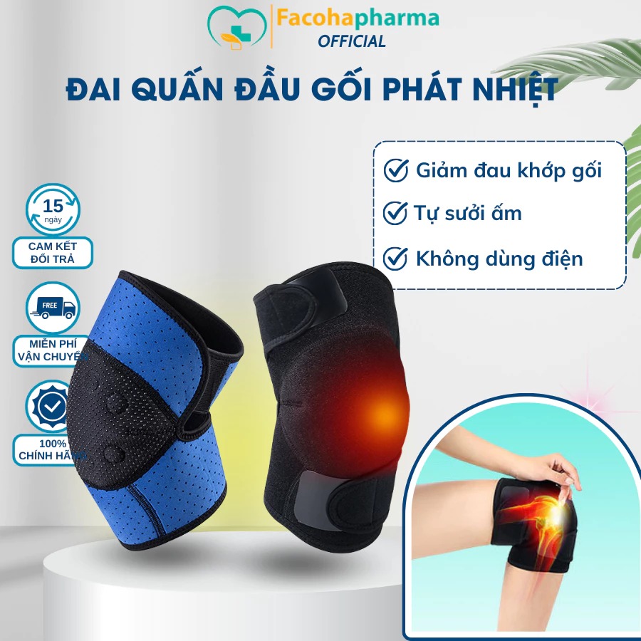Đai giữ ấm đầu gối phát nhiệt Công Thái Học