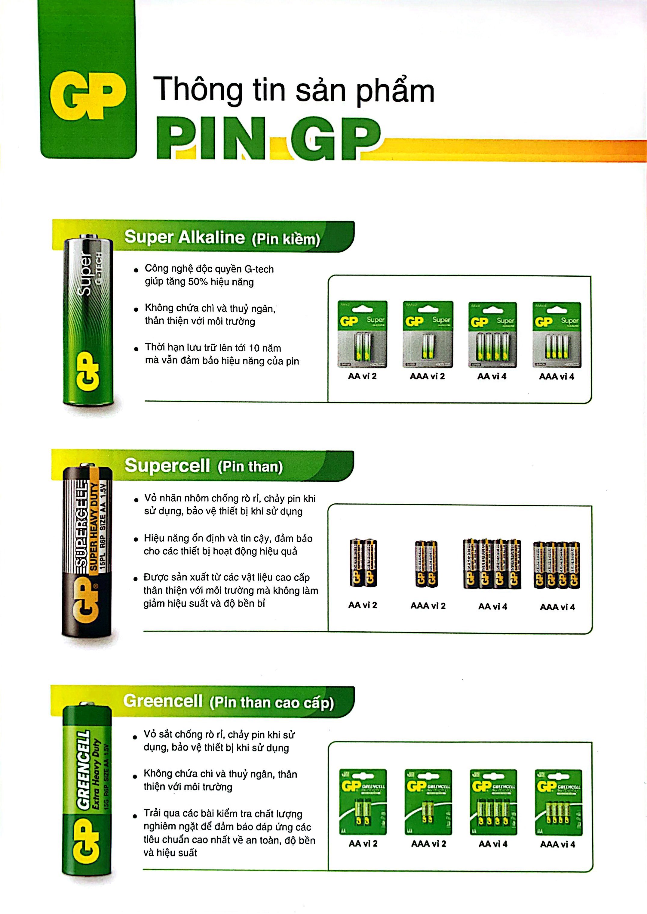 PIN GP - Pin sử dụng một lần AA/AAA