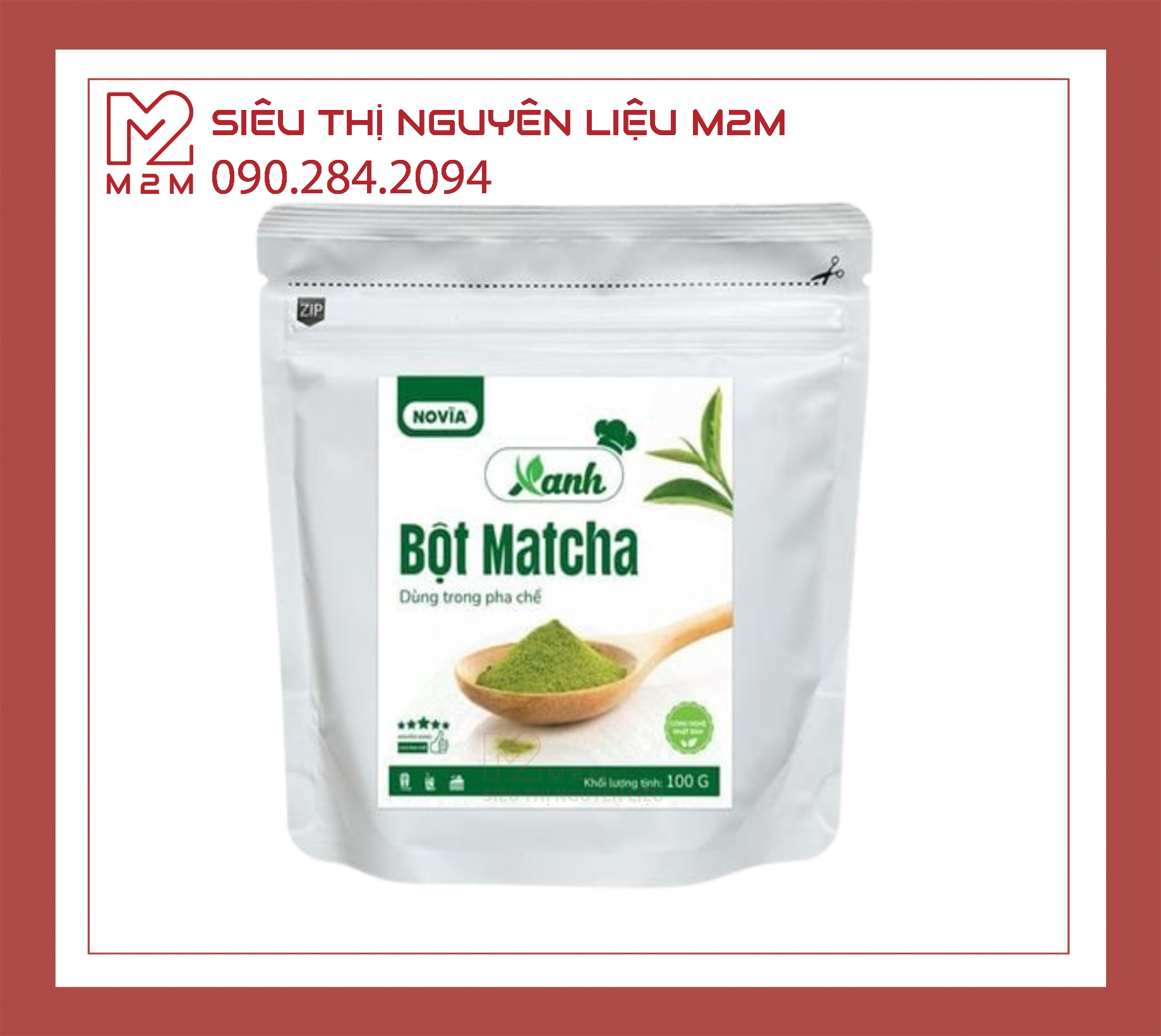 Bột Matcha Xanh Novia gói 100g