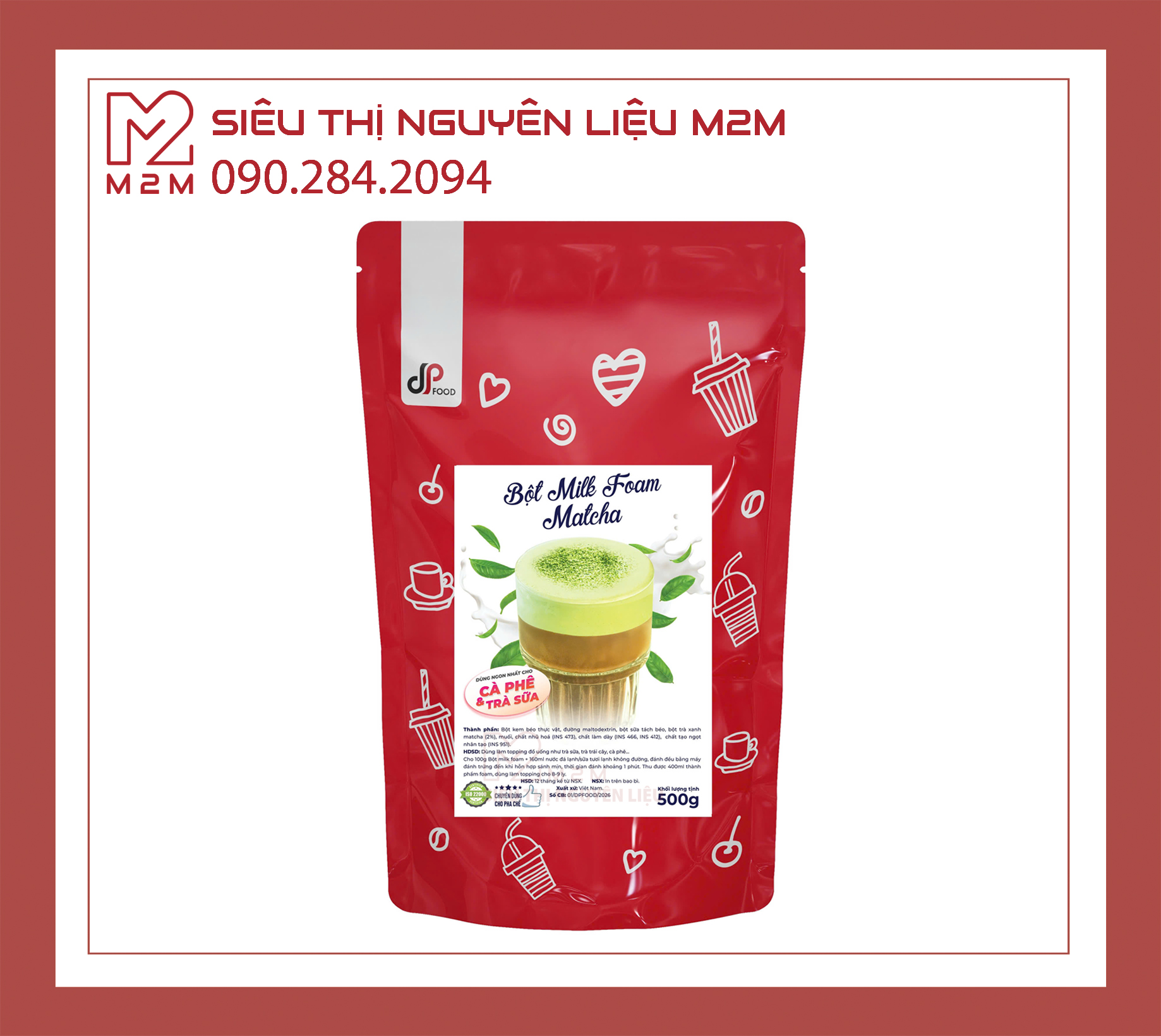 Bột Milk Foam Matcha DPFood 500g (Matcha Milk Foam Powder)