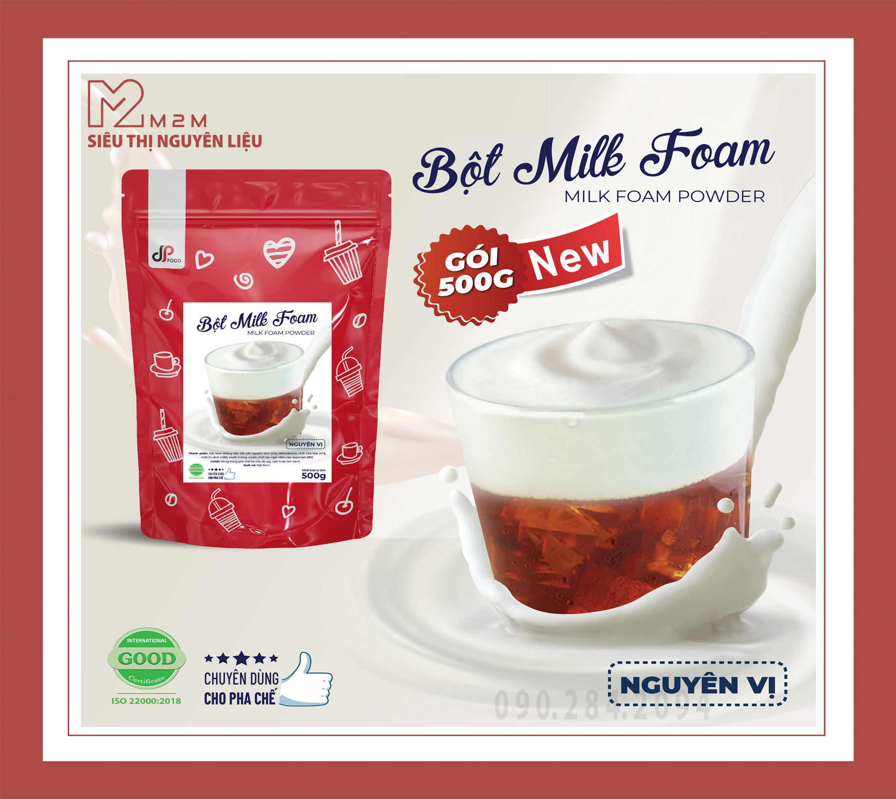 Bột Milk Foam Nguyên Vị DPFood 500gr