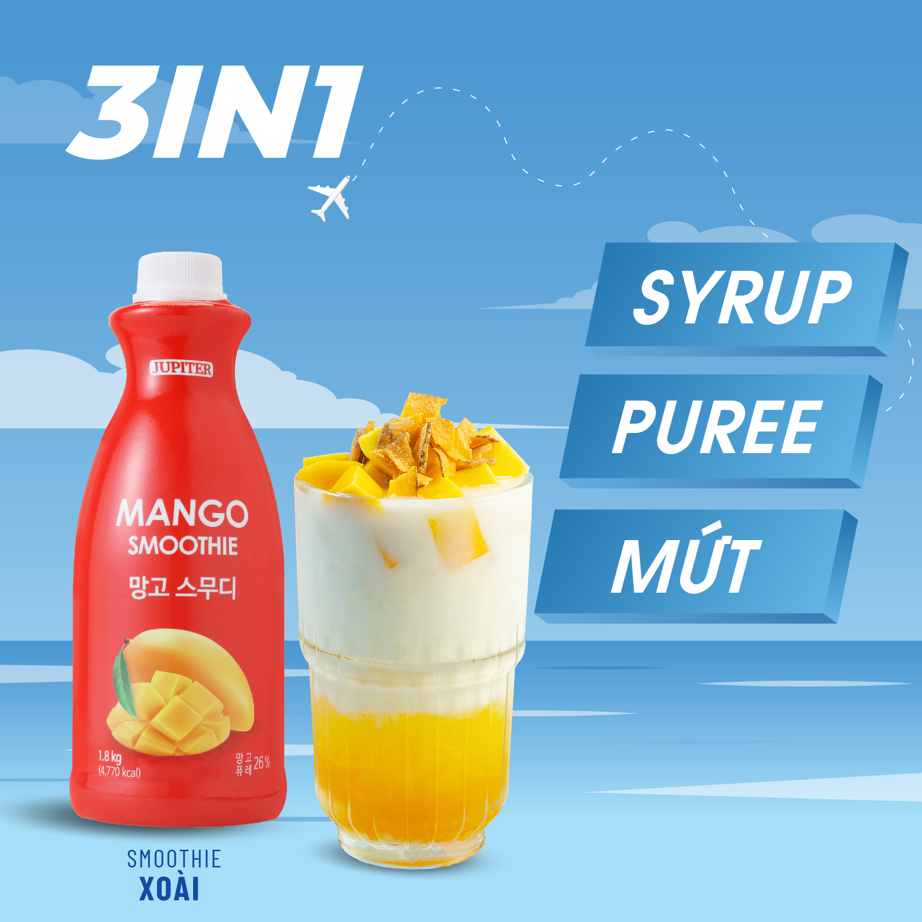 Smoothie xoài JUPITER Mango 1,8kg