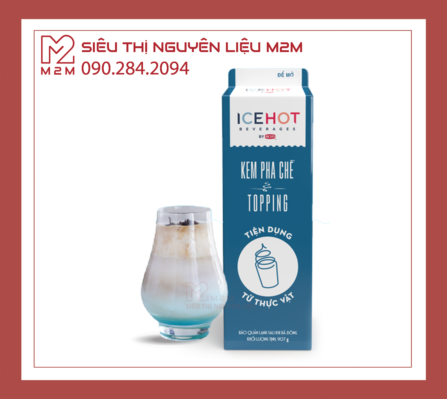 Kem Topping Ice Hot pha chế Tiện Dụng 907gr