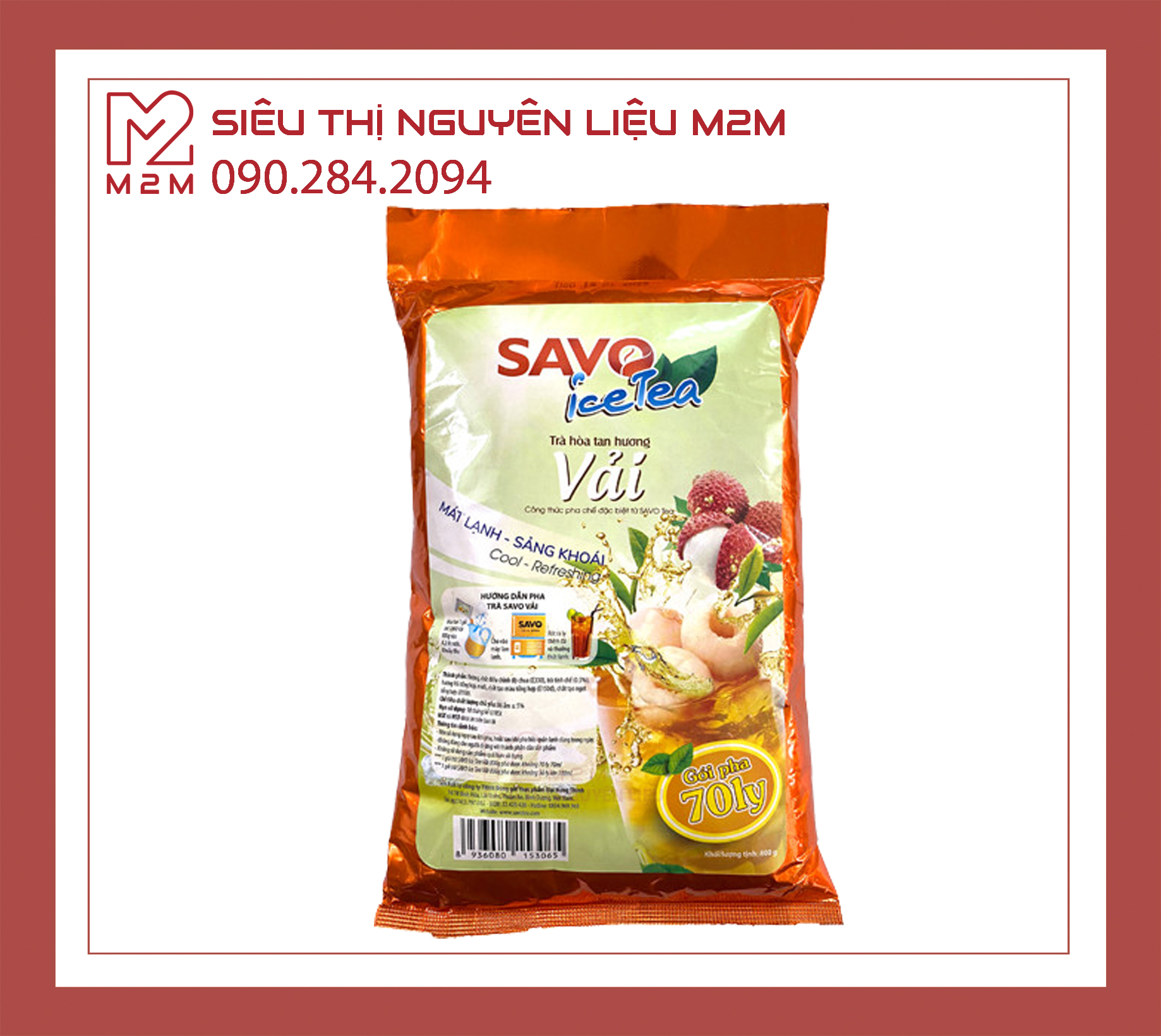 Trà Vải hòa tan SAVO túi 800gr