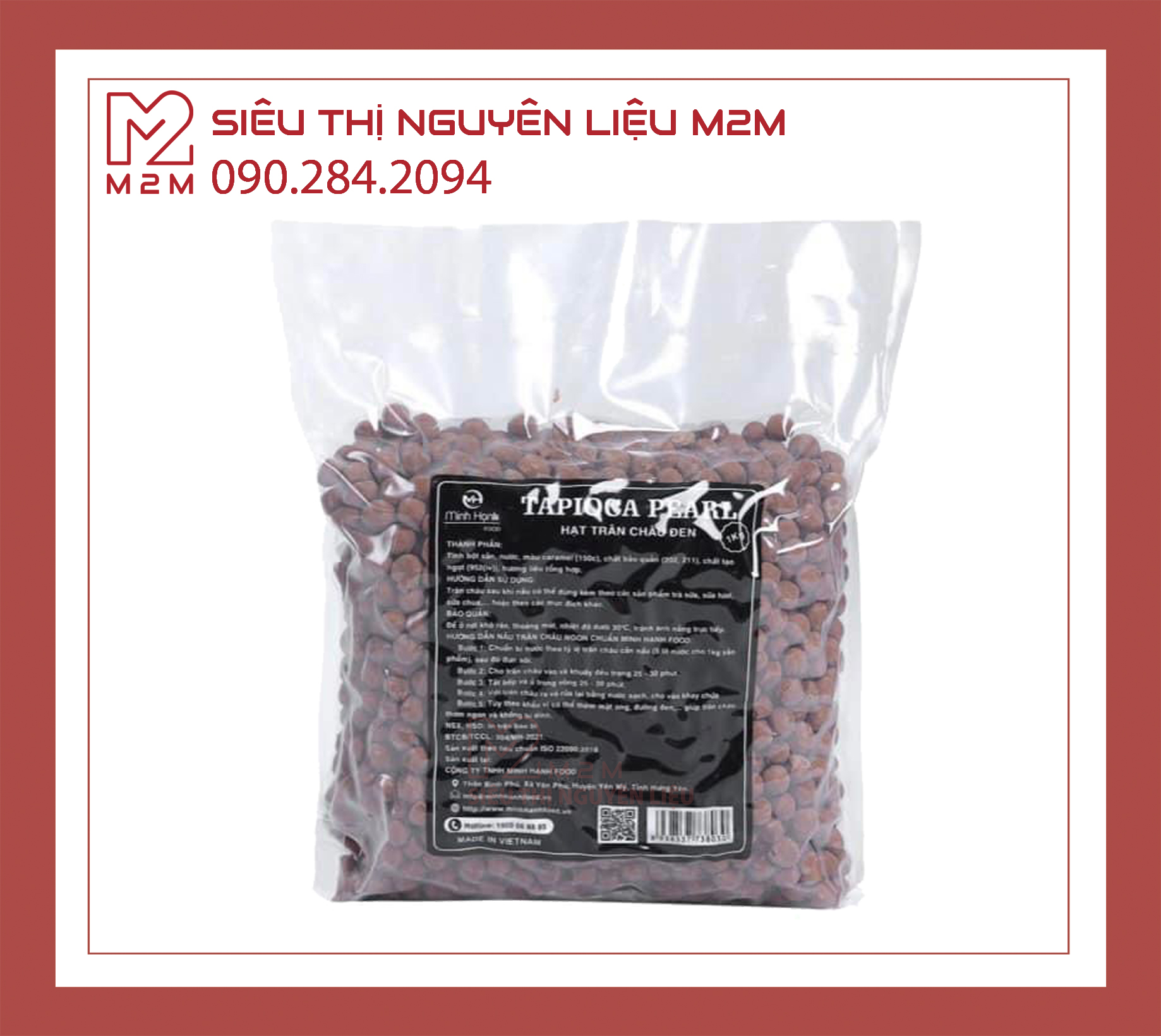 Trân châu đen caramel 1kg Minh Hạnh
