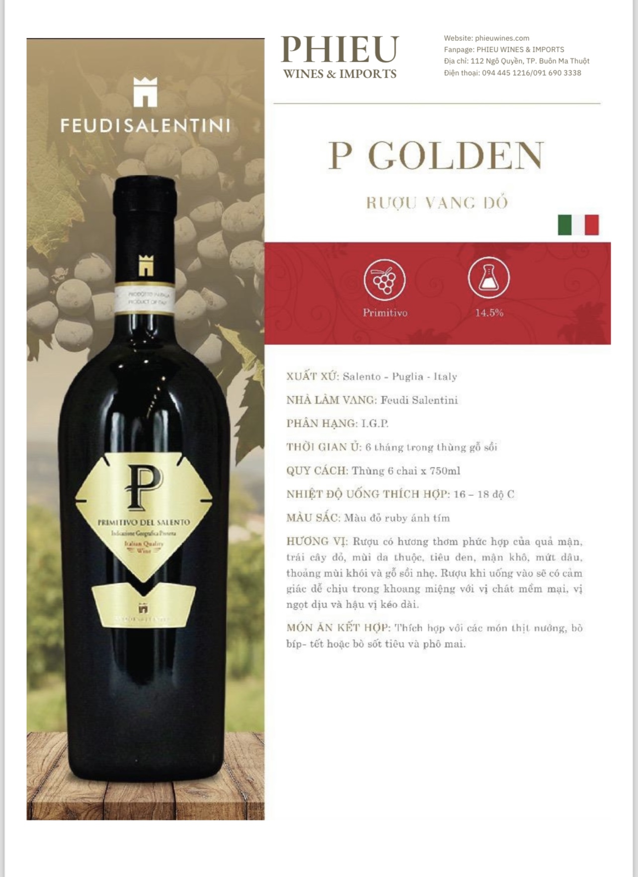 P Golden Primitivo Salento