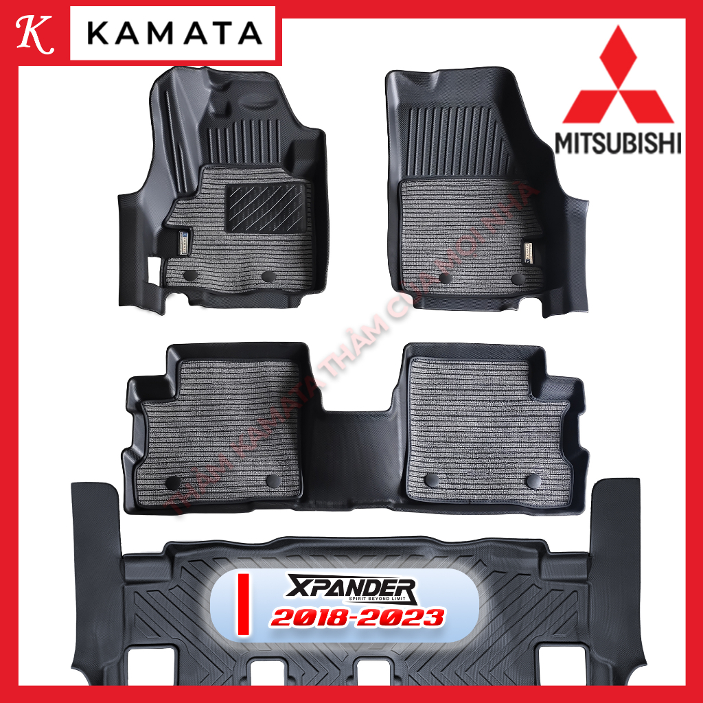 Thảm lót sàn ô tô 5D Mitsubishi Xpander/Cross 2019 - 2023 đúc nguyên khối TPV + Nhung Cap cấp nhất (4 tấm/Bộ)