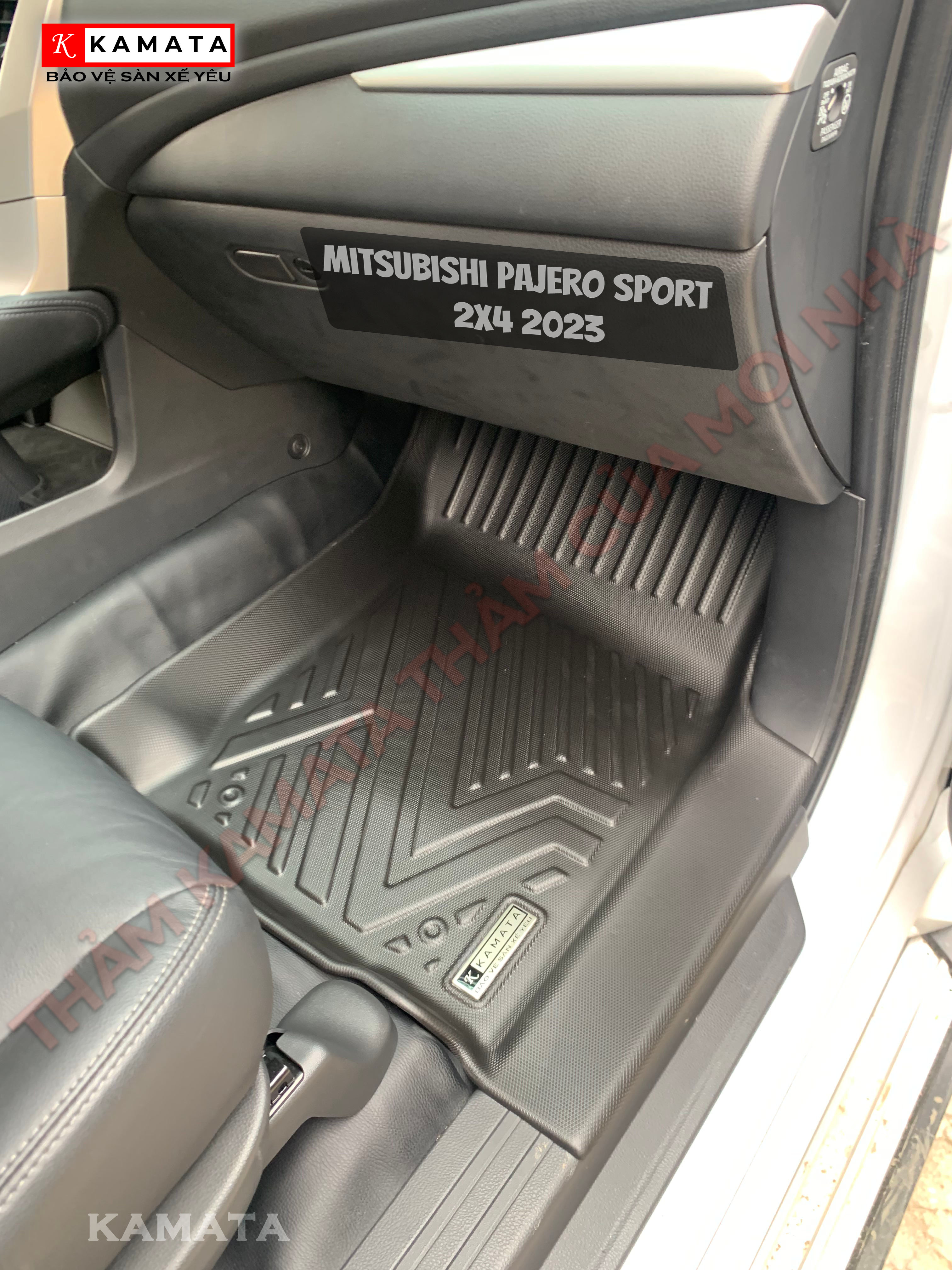 Thảm lót sàn ô tô 5D Mitsubishi Pajero 2019 - 2023 đúc nguyên khối TPV (4 tấm/Bộ) 2x4 4x4