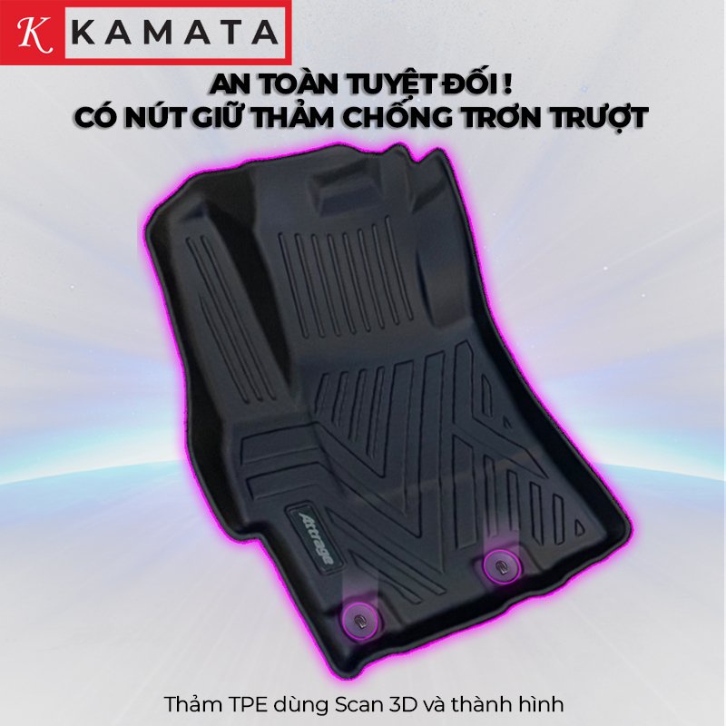 Thảm TPE lót sàn ô tô KAMATA Mitsubishi Mirage 2015 - 2019  đúc nguyên khối TPE