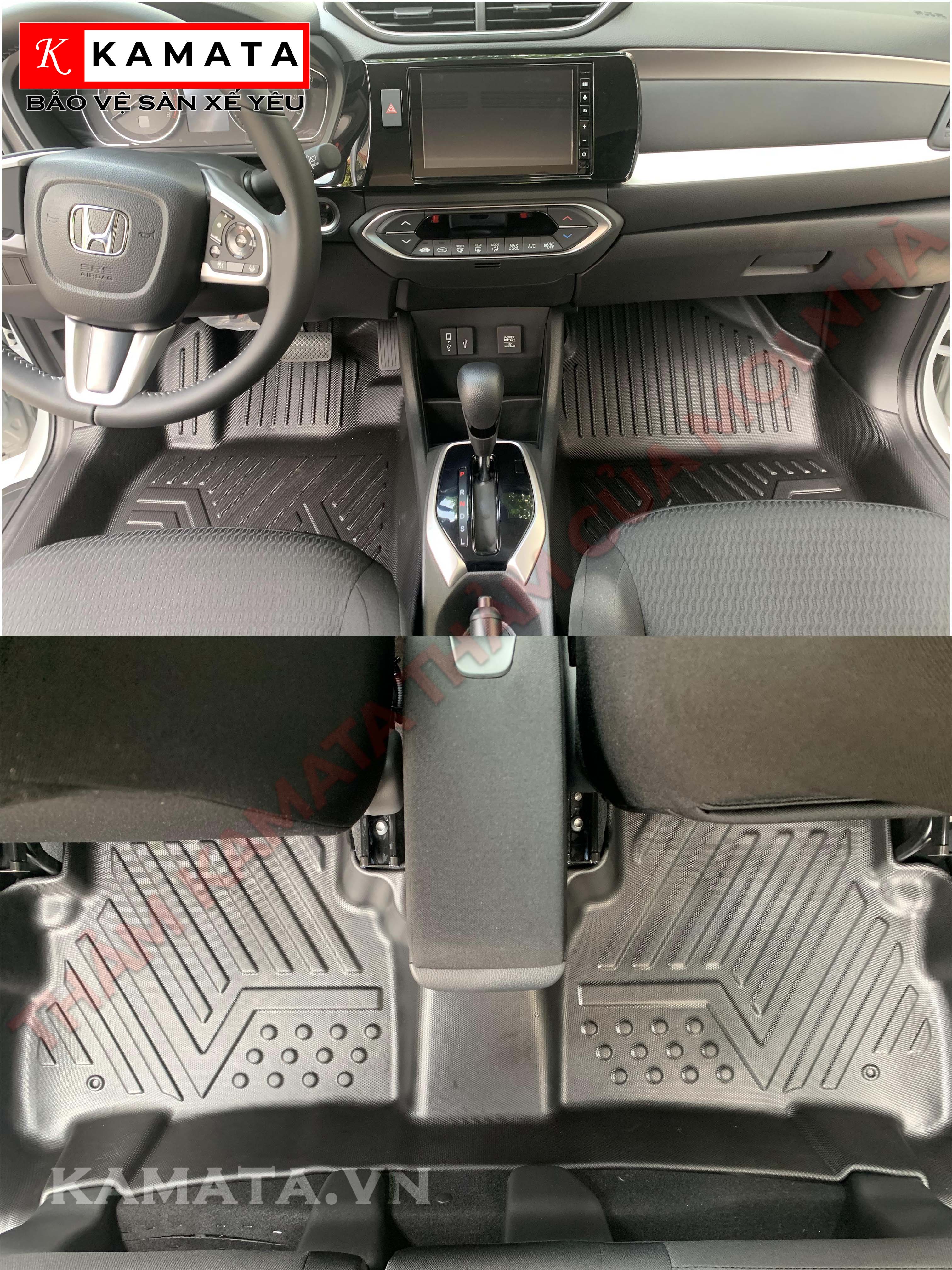 Thảm lót sàn ô tô Honda BRV 2023 khuôn đúc TPV 1 bộ 4 tấm