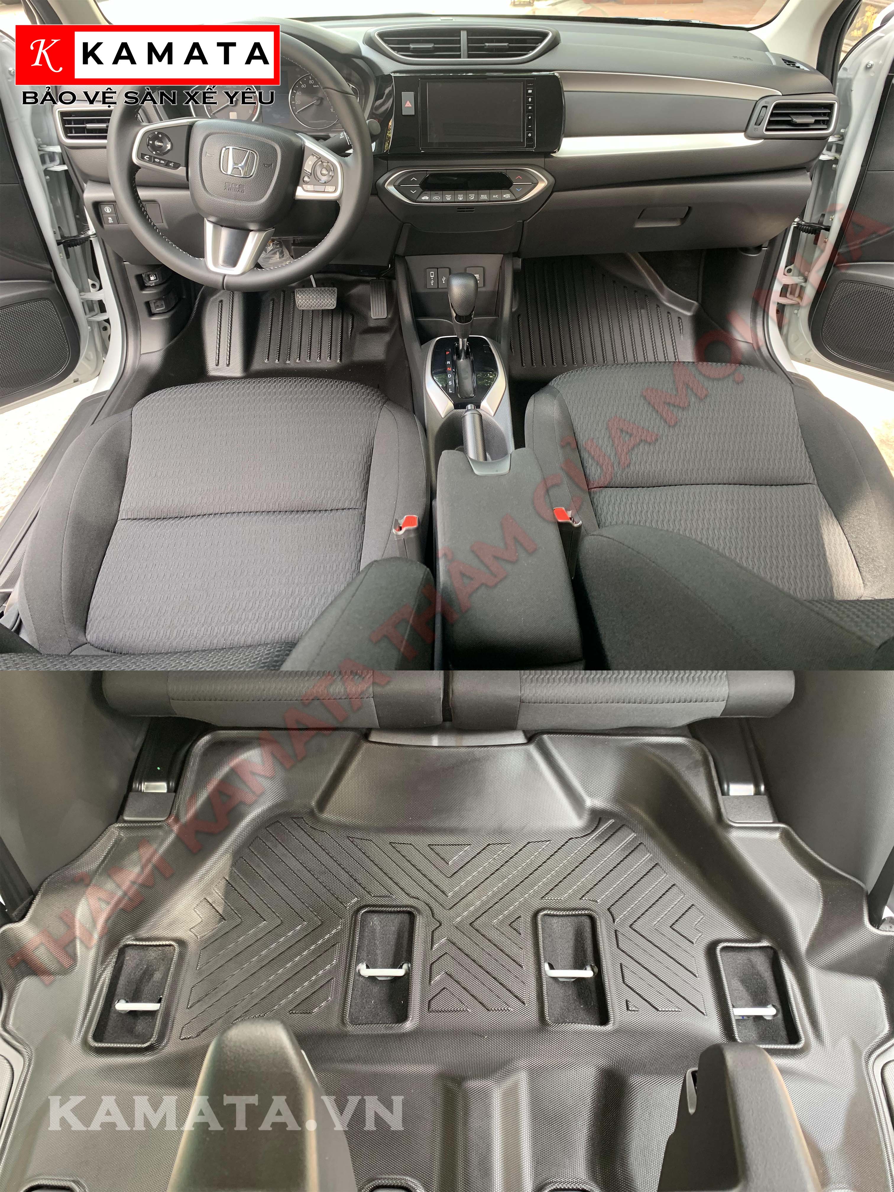 Thảm lót sàn ô tô Honda BRV 2023 khuôn đúc TPV 1 bộ 4 tấm
